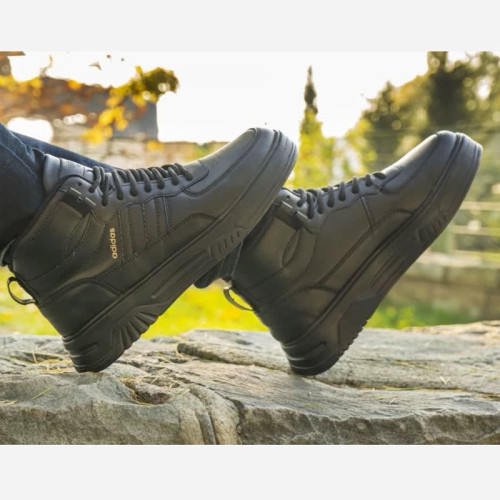 کتونی مردانه ساق دار آدیداس چرم صنعتی رنگ مشکی